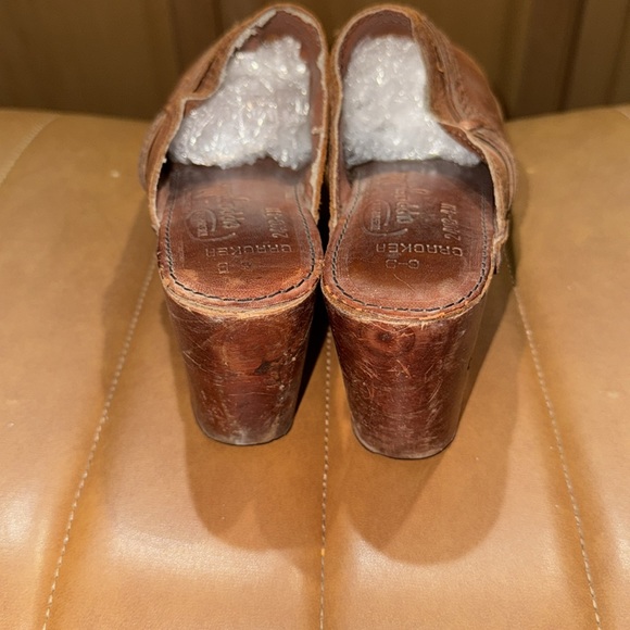 Women’s vintage brown Wooden leather clogs The shop for Pappagallo 6B - Picture 5 of 8